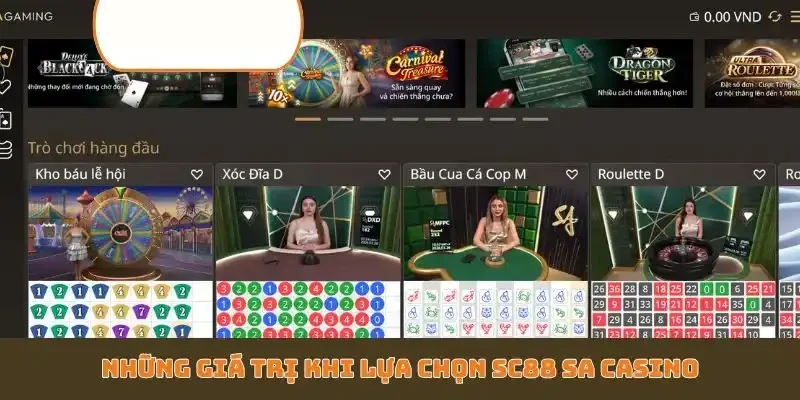 Những giá trị khi lựa chọn SC88 SA Casino