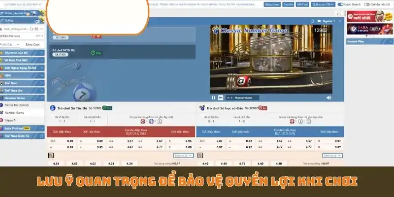 Lưu ý quan trọng để bảo vệ quyền lợi khi chơi