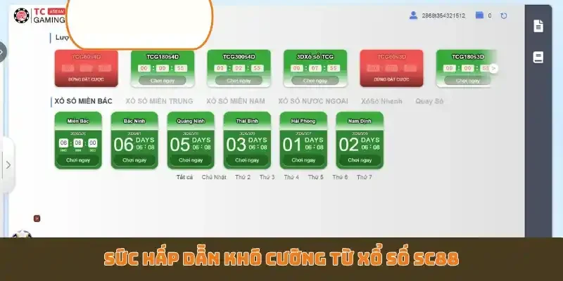 Sức hấp dẫn khó cưỡng từ xổ số SC88