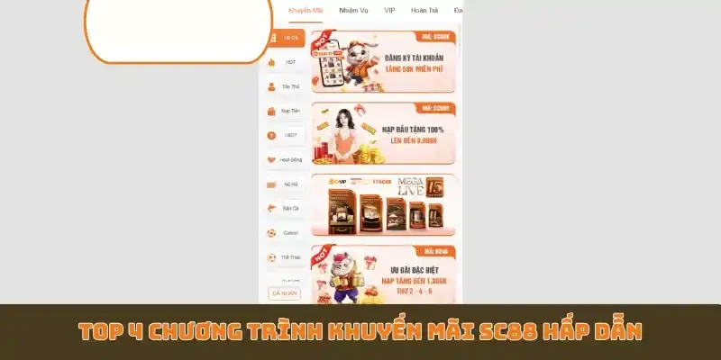 Top 4 chương trình khuyến mãi SC88 hấp dẫn